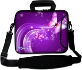 Sleevy 17,3 laptoptas purple butterflies