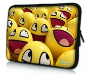 Sleevy 13.3 laptophoes gele smileys - laptop sleeve - laptopcover - Sleevy Collectie 250+ designs