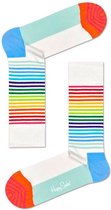 Happy Socks Half Stripe Socks White, Maat 36/40