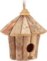 Relaxdays decoratie vogelhuisje - hout - vogelhuis - hangend - nestkastje - buiten - tuin
