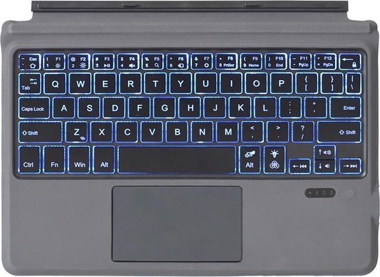 Case2go - Toetsenbord geschikt voor Microsoft Surface Go 2 / Go - Bluetooth Toetsenbord Cover - Met touchpad en toetsenbord verlichting - Zwart