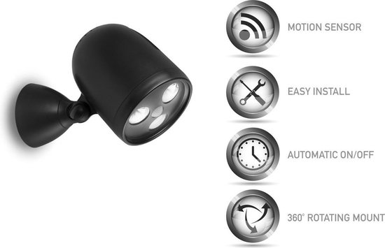 LED Lovers - Wandlamp - Buitenlamp - Bewegingssensor - Tuinverlichting - Zwart - 12 x 9,8 x 17,8 cm - Led Lovers