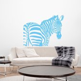 Muursticker Zebra -  Lichtblauw -  140 x 109 cm  -  slaapkamer  woonkamer  dieren - Muursticker4Sale