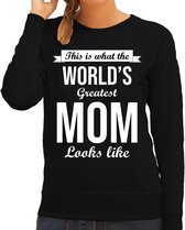 Worlds greatest mom cadeau sweater zwart voor dames XL