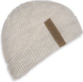 Knit Factory Jazz Gebreide Muts Heren & Dames - Beanie hat - Beige - Warme Wintermuts - Unisex - One Size