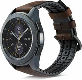 Samsung Galaxy Watch leren silicone band - zwart/bruin - 45mm / 46mm