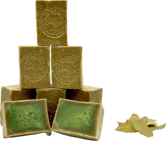Aleppo zeep - olijf en 30 % laurier - Savon d'Alep - 6 blokken - +/- 1,2 kg