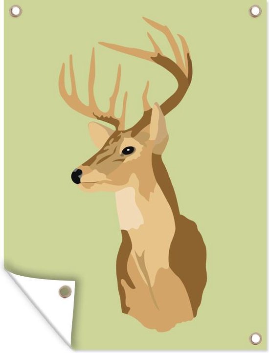 Une illustration d'une tête de cerf affiche de jardin 30x40 cm - petit - Toile de jardin / Toile d'extérieur / Peintures d'extérieur (décoration de jardin)