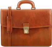 Tuscany Leather - Leren 1-vaks aktetas 'Amalfi' - Honing - TL141351