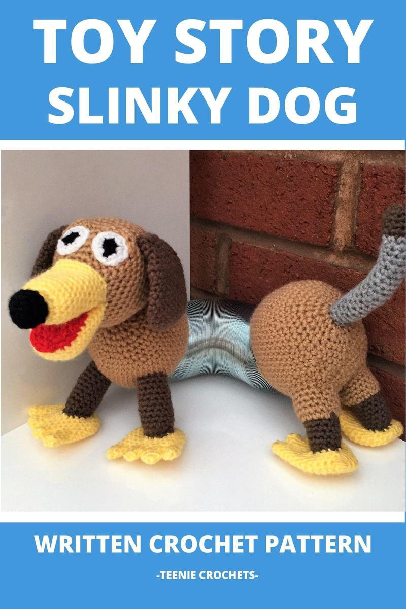 Oprichter Wat leuk Elasticiteit Toy Story Slinky Dog - Written Crochet Pattern (Unofficial) (ebook), Teenie  Crochets |... | bol.com