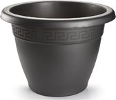 3x Jardinières / pots de fleurs anthracite 35 cm - Maison / accessoires de jardin / décoration - Pots de fleurs / pots de fleurs ronds pour intérieur / extérieur