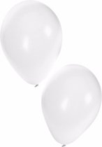 Bellatio Decorations ballonnen - 60 stuks - wit - 27 cm - helium of lucht - verjaardag / versiering