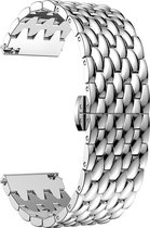 SmartphoneClip® Metaal Scales schakel zilver bandje geschikt voor Samsung Galaxy Watch 46mm