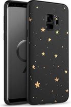 iMoshion Hoesje Geschikt voor Samsung Galaxy S9 Hoesje Siliconen - iMoshion Design hoesje - Zwart / Meerkleurig / Goud / Stars Gold