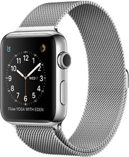Milanees bandje geschikt voor Apple Watch 42-44mm RVS - Zilver