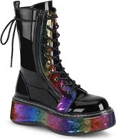 Demonia Laarzen -41 Shoes- EMILY-350 US 11 Zwart/Regenboog