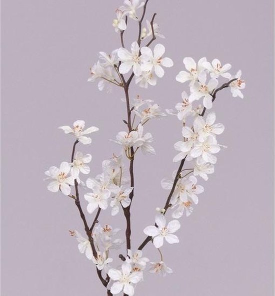 Witte appelbloesem kunstbloem/tak met 57 bloemetjes 84 cm - Nepbloemen - Kunstbloemen