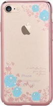 Devia - iPhone SE (2020) Hoesje - Back Case Kristal Bloemen Blauw