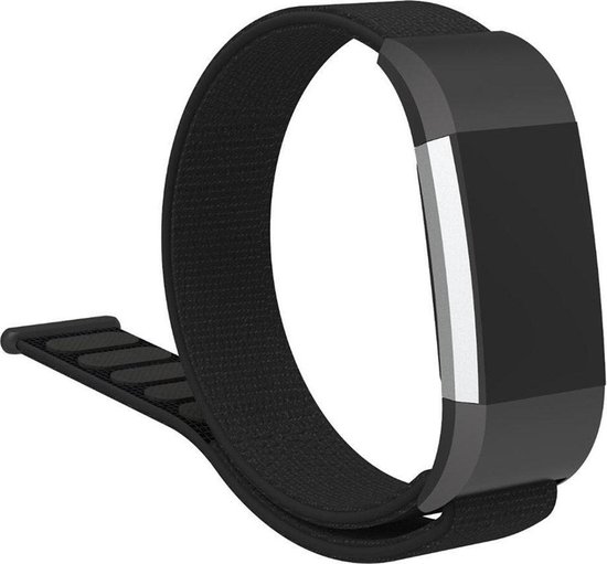 Shop4 - Fitbit 2 Bandje - Nylon Zwart | bol.com