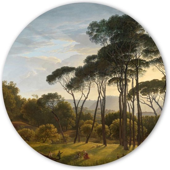 Wooncirkel - Italiaans Landschap met Parasoldennen - Hendrik Voogd (⌀ 40cm)