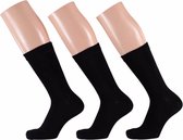 Zwarte dames sokken 12 paar maat 35/42 - Basic sokken zwart