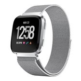Milanees Smartwatch bandje - Geschikt voor  Fitbit Versa / Versa 2 Milanese band - zilver - Maat: S - Horlogeband / Polsband / Armband