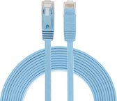 3 m CAT6 ultradunne platte Ethernet-netwerk LAN-kabel, patchkabel RJ45 (blauw)