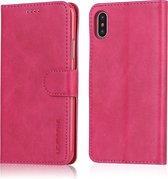 Voor iPhone XR LC.IMEEKE kalfsleer Horizontale flip lederen tas, met houder & kaartsleuven & portemonnee (rood)