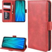 Voor Xiaomi Redmi Note 8 Pro Dual-side magnetische gesp horizontale flip lederen tas met houder & kaartsleuven & portemonnee & fotolijst (rood)