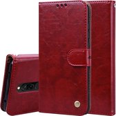 Voor Geschikt voor Xiaomi Redmi 8 Business Style Oil Wax Texture Horizontal Flip Leather Case, met houder & kaartsleuven & portemonnee (rood)