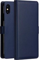 DZGOGO MILO-serie PC + PU horizontale flip lederen tas voor iPhone XS Max, met houder en kaartsleuf en portemonnee (blauw)