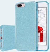 iPhone SE 2 2020 / 7 / 8 Hoesje Glitters Siliconen TPU Case Blauw - BlingBling Cover