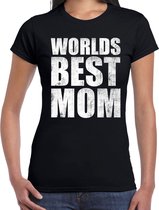 Worlds best mom cadeau t-shirt zwart voor dames XL