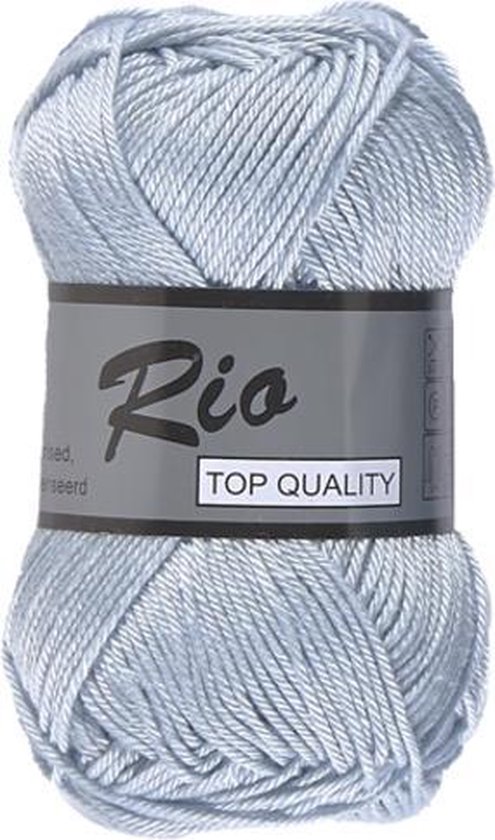 Foto: Lammy yarns rio katoen garen heel licht blauw 050 naald 3 a 3 5mm 10 bollen