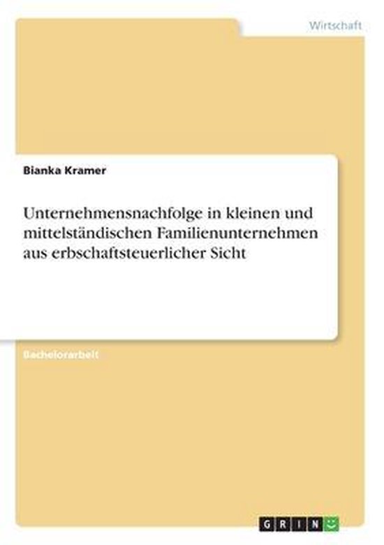 Unternehmensnachfolge in kleinen und mittelstandischen Famil ... - cover
