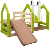 Aire de jeux pour enfants à partir de 1 an 155x135 tour de jeu de jardin - toboggan bébé avec balançoire