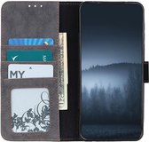 Huawei P Smart 2020 Hoesje Retro Book Case Echt Leer Zwart