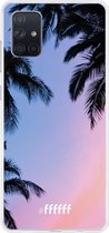 Samsung Galaxy A71 Hoesje Transparant TPU Case - Sunset Palms #ffffff