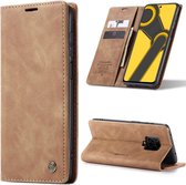 CASEME - Xiaomi Redmi Note 9S / 9 Pro Retro Wallet Case - Bruin