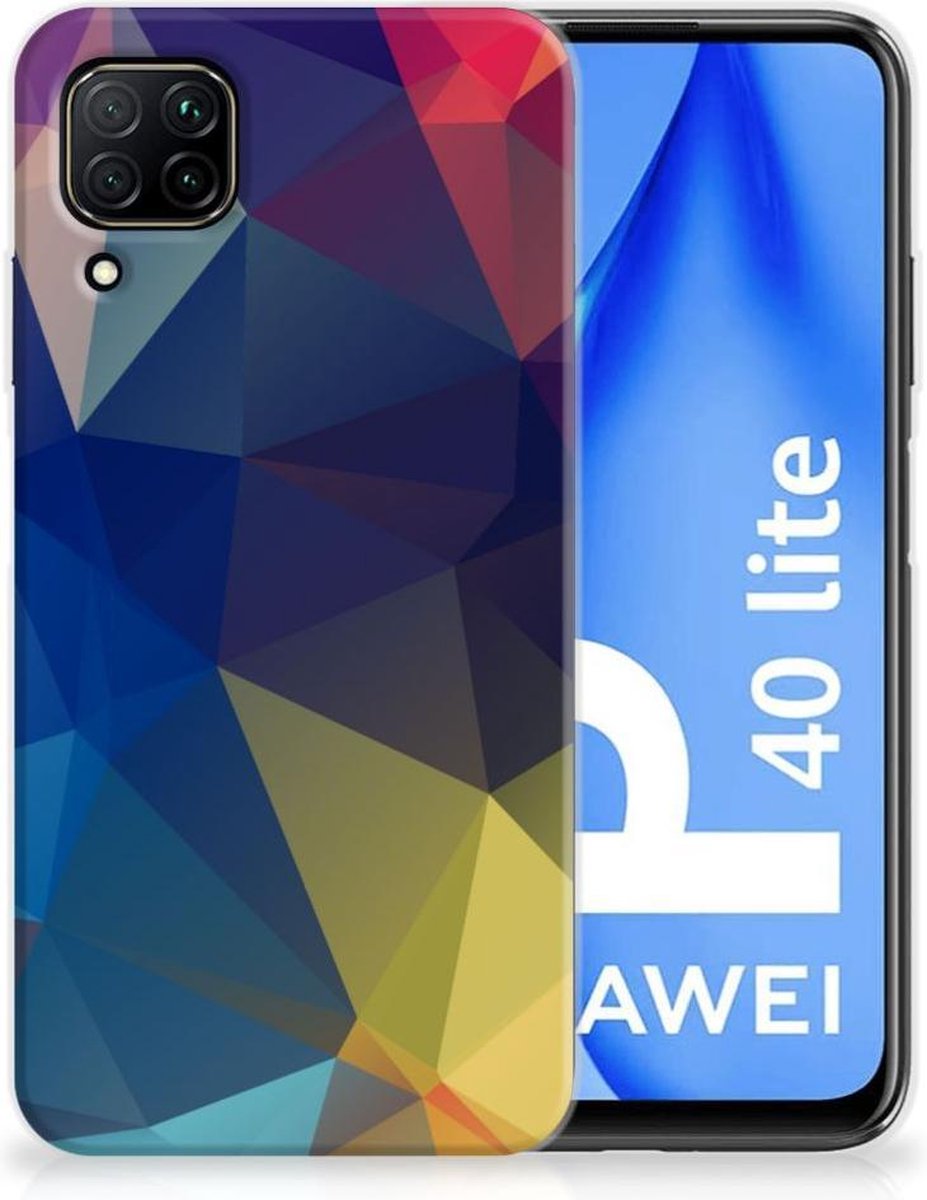 Huawei P40 Lite TPU Hoesje Polygon Dark