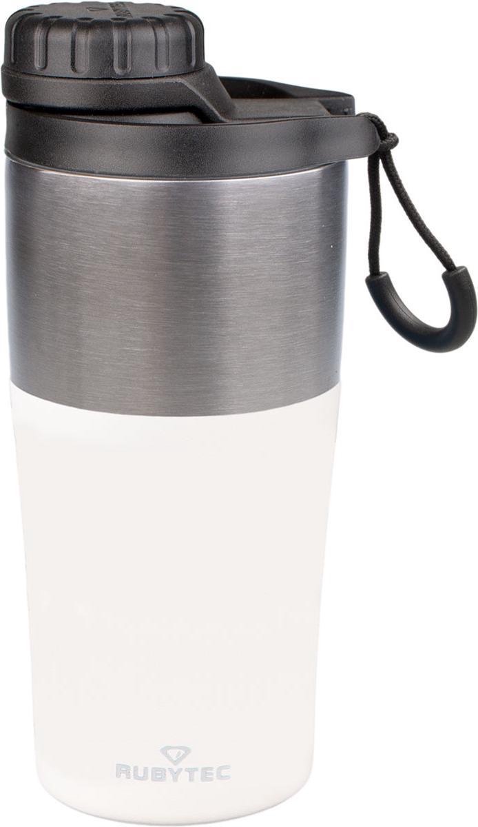 Rubytec Shira Bigshot - Vacuüm Drinkfles - 350 ml - Isolatiebeker - Handige Drinktuit - Lekvrije Drinkdop - Urenlang Koud of Warm Drinken - Lekvrij - BPA-vrij - Wit