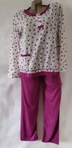Dames pyjama set met bloemenprint M 36 wit/donkerroze