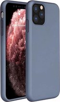 Silicone case geschikt voor Apple iPhone 11 Pro Max - lavendel grijs + glazen screen protector