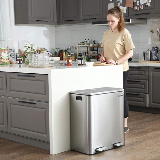 EKO EcoCasa III duo pedaalemmer 2x15 liter zwart