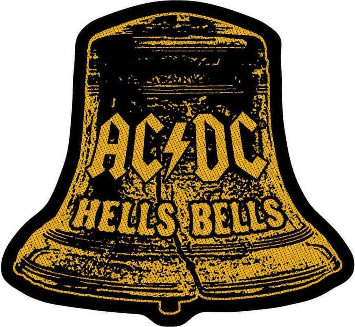 AC/DC Hells Bells Cut-Out Patch geel-zwart Polyester -
