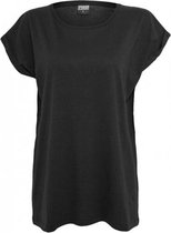 Urban Classics Dames Tshirt -2XL- Extended Shoulder Zwart