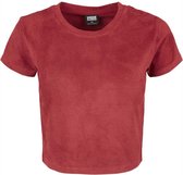 Urban Classics Crop top -S- Cropped Peached Rib Bordeaux rood