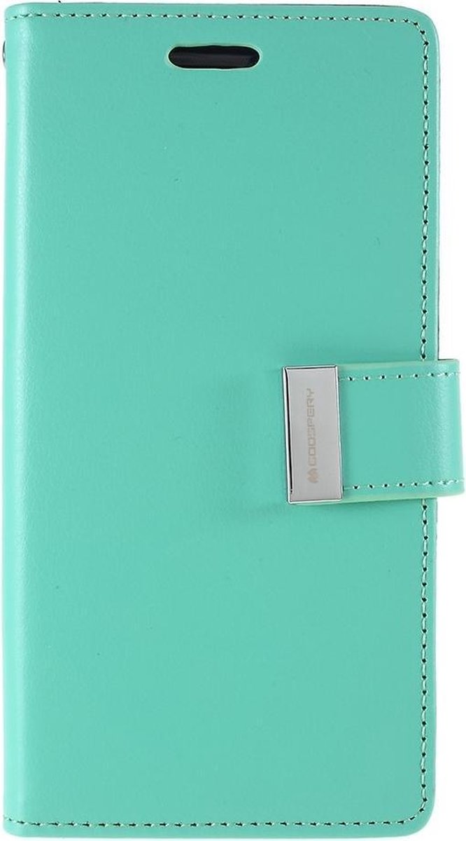 Bookcase 'Rich Diary' Goospery voor iPhone 7/8 - groen/cyaan
