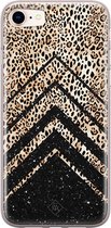 iPhone 8/7 hoesje siliconen - Chevron luipaard | Apple iPhone 8 case | TPU backcover transparant