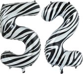 Folieballon 52 jaar zebra 86cm